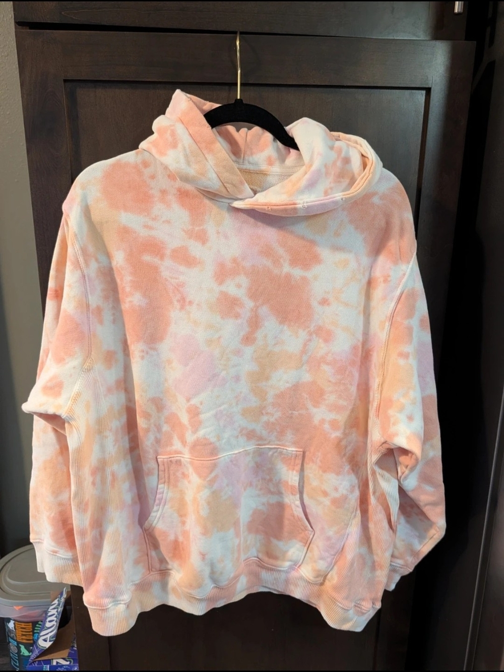 Aerie Peach & Pink Tie-Dye Hoodie
